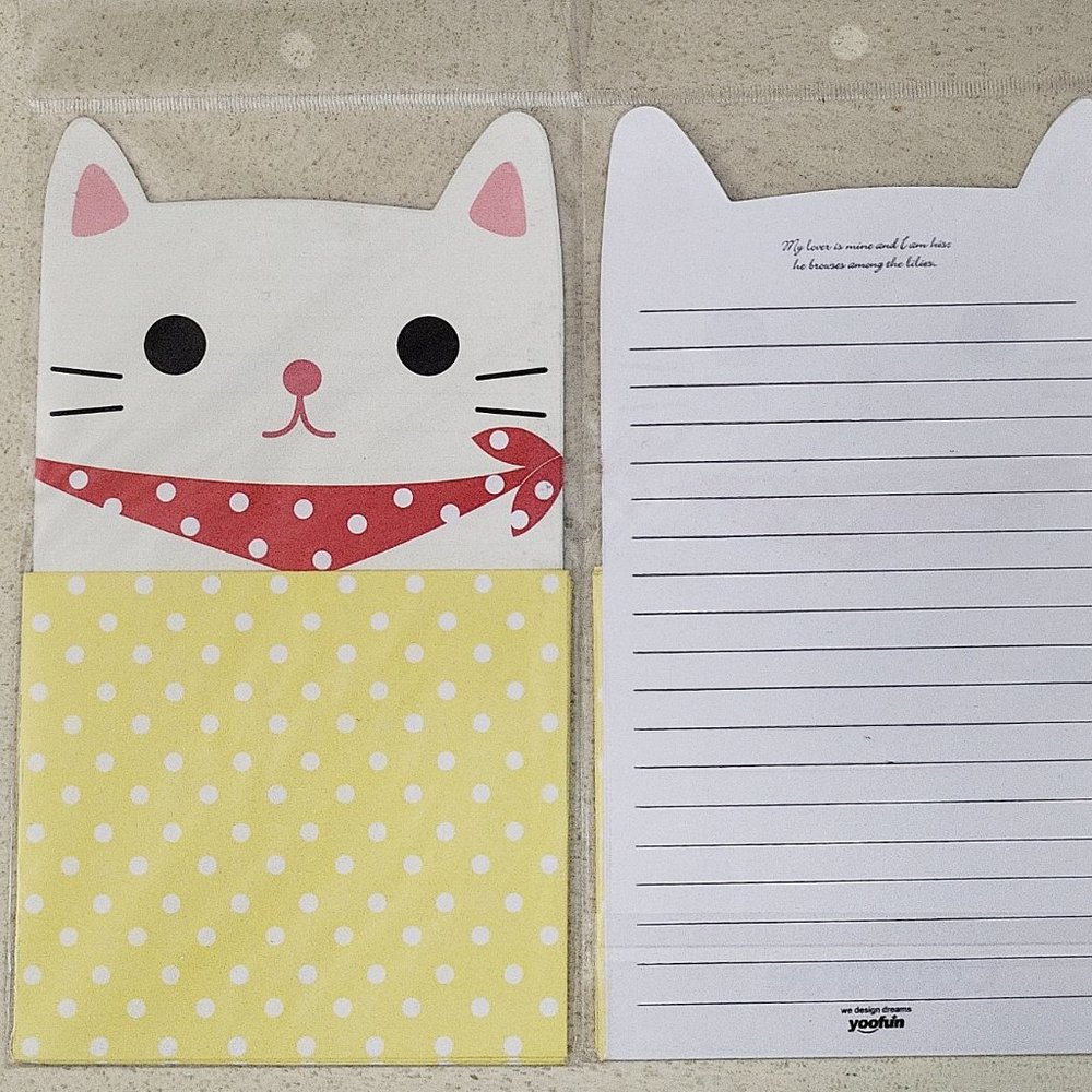 White Kitty cat wearing scarf letter set